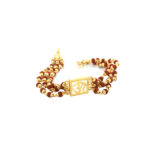 Om Rudraksha Men's Gold Bracelet