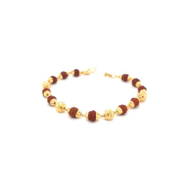 22KT Rudraksha Single Line  Bracelet | Pachchigar Jewellers
