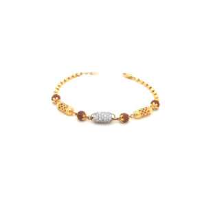 22K Yellow Gold Rudraksha Bracelet for Women