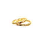 22K Yellow Gold Designer Ruby-Emerald Studded Bangles