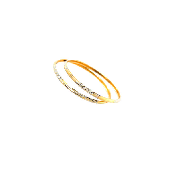 22KT Yellow Gold Rhodium Bangles |Pachchigar Jewellers