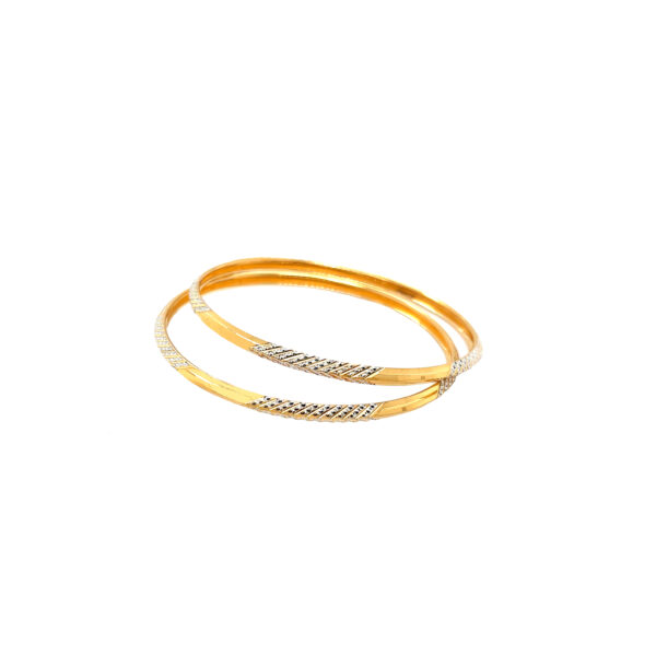 22KT Yellow Gold Rhodium Bangles |Pachchigar Jewellers