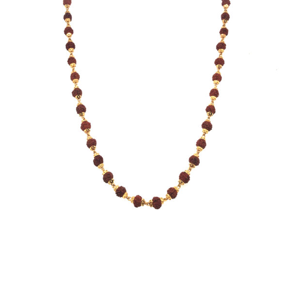 22K Yellow Gold 24 Inch Rudraksha Mala