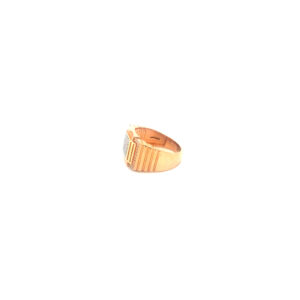 18KT Rose Gold Mens Ring Featured diamond embedded at its center| Pachchigar Jewellers
