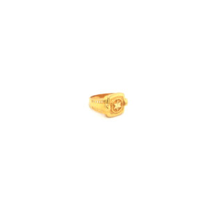 22KT Yellow Gold Mens Ring Features Center Design Inspired By Captain America's Shield For Touch Of Heroic Flair| Pachchigar Jewellers