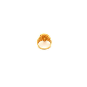 22KT Yellow Gold Mens Ring with  center lion face design| Pachchigar Jewellers