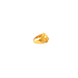 22KT Yellow Gold Mens Ring with  center lion face design| Pachchigar Jewellers