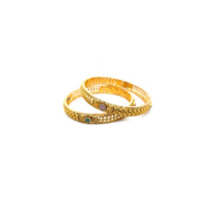 22KT Yellow Gold Jadau Antique Bangles| Pachchigar Jewellers