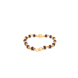 22K Yellow Gold OM Rudraksha Bracelet For Kids