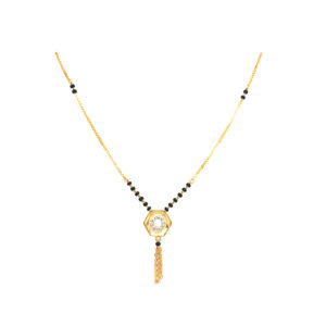 22K Yellow Gold Fancy Mangalsutra with american diamond