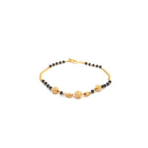 22K Yellow Gold Mangalsutra Hand Bracelet