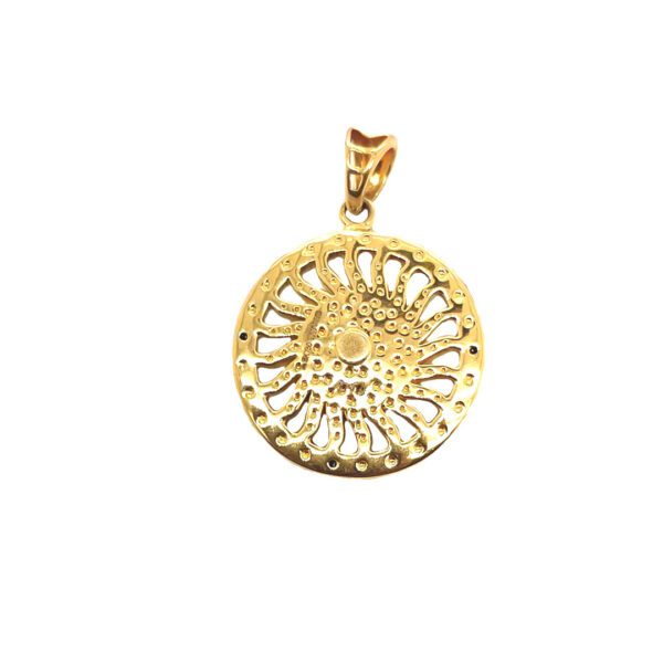 18KT Gold Surya Dev Pendant | Radiant Sun God Design