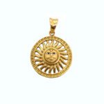 18KT Gold Surya Dev Pendant | Radiant Sun God Design