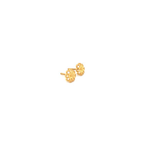 22KT Yellow Gold Floral Studs for Daily Wear