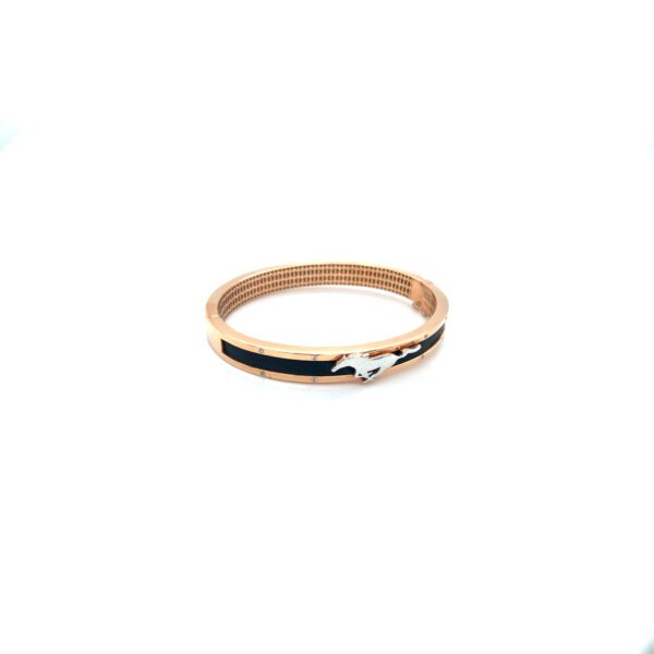 18KT Men’s Rose Gold & Black Mustang-Inspired Bracelet