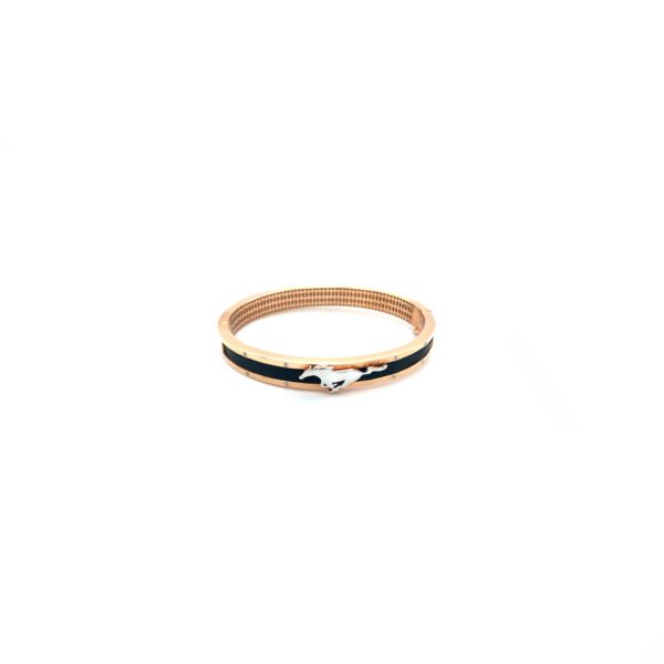 18KT Men’s Rose Gold & Black Mustang-Inspired Bracelet