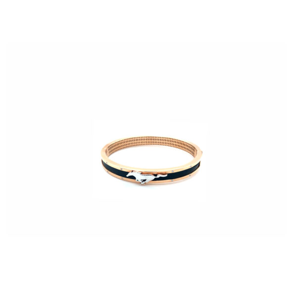 18KT Men’s Rose Gold & Black Mustang-Inspired Bracelet
