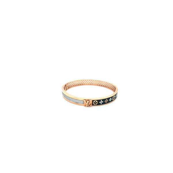 Designer Inspired Rose Gold Bracelet with Black Detailing