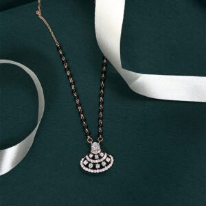 Designer Diamond Mangalsutra Pendant Set - Lightweight & Elegant
