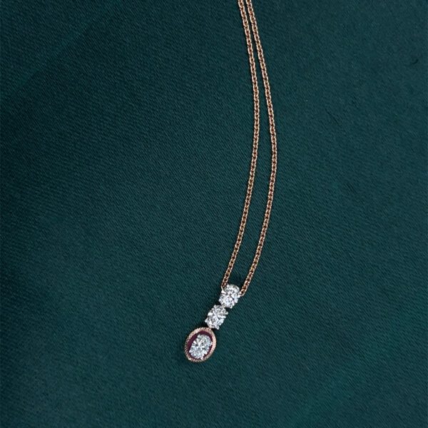 Subtle Sparkle: Diamond Pendant Set with Rose Gold chain