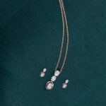 Subtle Sparkle: Diamond Pendant Set with Rose Gold chain