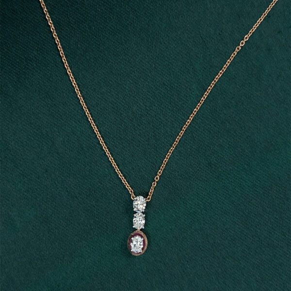 Subtle Sparkle: Diamond Pendant Set with Rose Gold chain