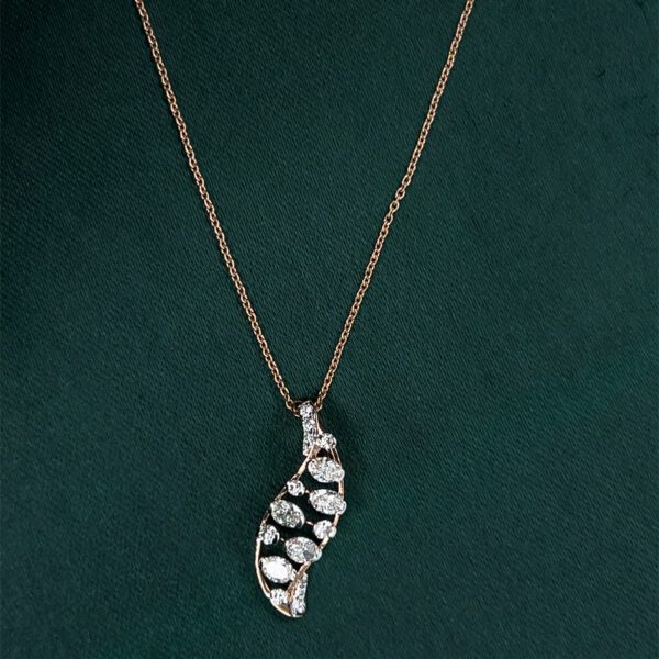 Timeless Shimmer Diamond Pendant Set for Classy Looks with Rose Gold chain