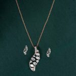 Timeless Shimmer Diamond Pendant Set for Classy Looks with Rose Gold chain