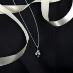 Modern muse: Blue-accented Pendant Set with diamond sparkle And Studs Earring
