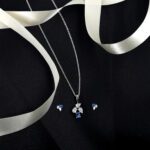 Modern muse: Blue-accented Pendant Set with diamond sparkle And Studs Earring