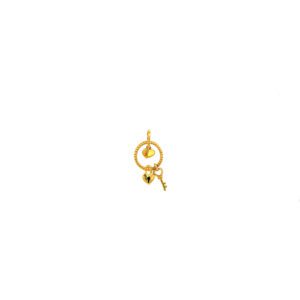 22KT Gold Heart Lock key Kids Pendant |Pachchigar Jewelers