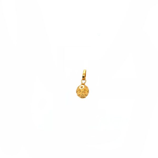 22KT Gold Textured Ball Pendant for Kids|Pachchigar Jewelers