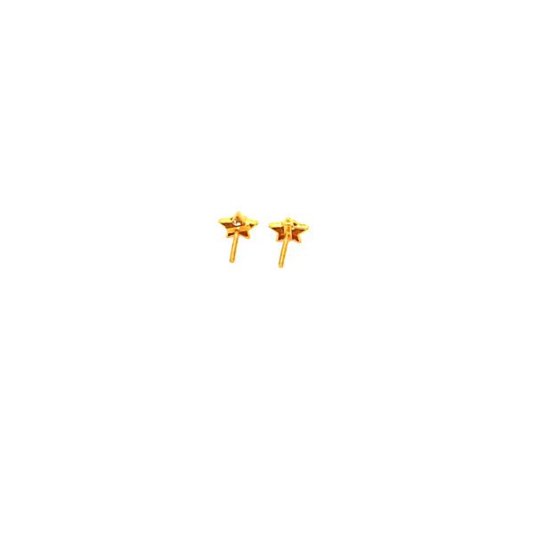 Pure 22K Gold Star Studs – Screw Back, BIS Hallmark