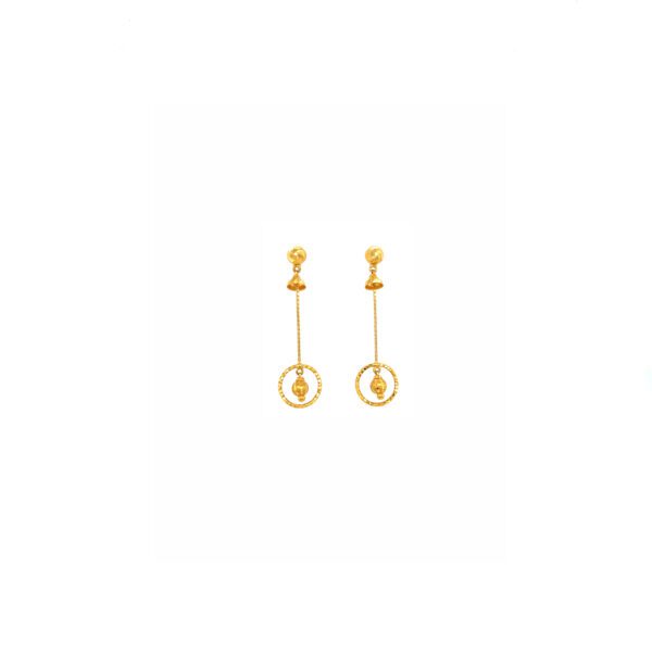 Golden Swing Hoop 22KT Gold Earrings | Pachchigar Jewellers
