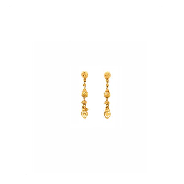 Heart Charm Drop 22KT Gold Earrings |Pachchigar Jewellers
