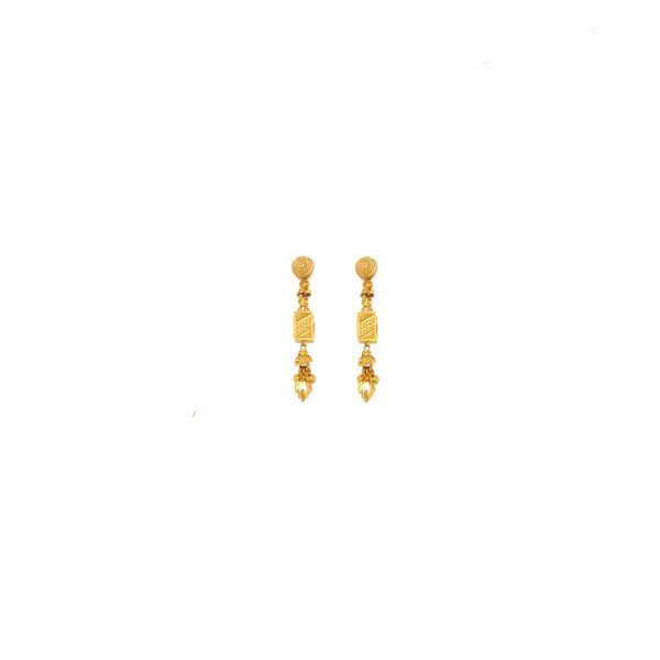 Lightweight 22KT Gold Dangle Earrings|Pachchigar Jewellers
