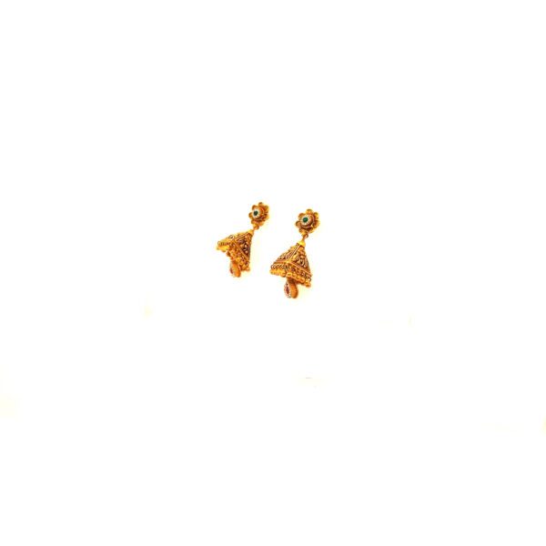 Temple-Inspired 22K Gold Earrings – Traditional Charm with Modern Finish