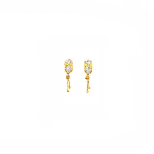 22KT Gold Textured Dangle Earrings |Pachchigar Jewellers