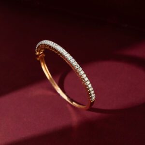 18KT rose gold diamond bangle delicate yet striking, design