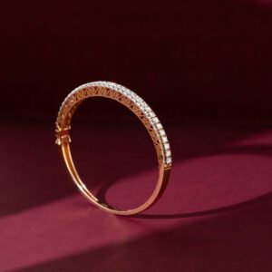 18KT rose gold diamond bangle delicate yet striking, design