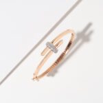 18K Rose Gold Diamond-Studded Minimal Bracelet