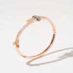 18K Rose Gold Diamond-Studded Minimal Bracelet