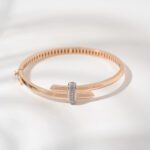 18K Rose Gold Diamond-Studded Minimal Bracelet