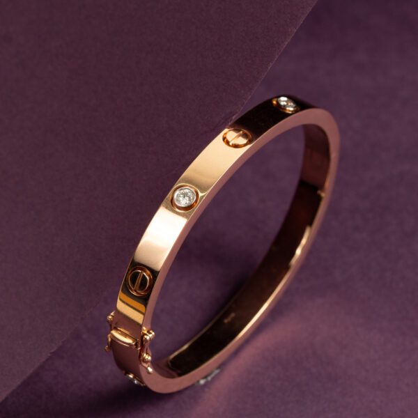 Cartier 18K Rose Gold Diamond Bracelet for Men & Women